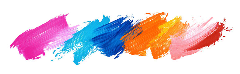 Yellow paint brush stroke on a transparent background