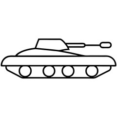 Tank Line Art Drawing