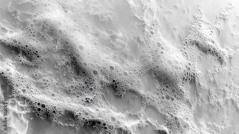 Poster abstract monochrome texture of dense foam with intricate bubble patterns creating a unique visual la