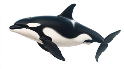 Obraz premium Orca Isolated on White Background