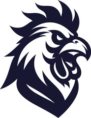 Fierce Chicken Mascot Silhouette Icon vector , Aggressive Rooster Logo vector 
