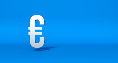 Euro currency sign. 3D sign, icon, Euro currency symbol, business, financial market. 3D illsutration