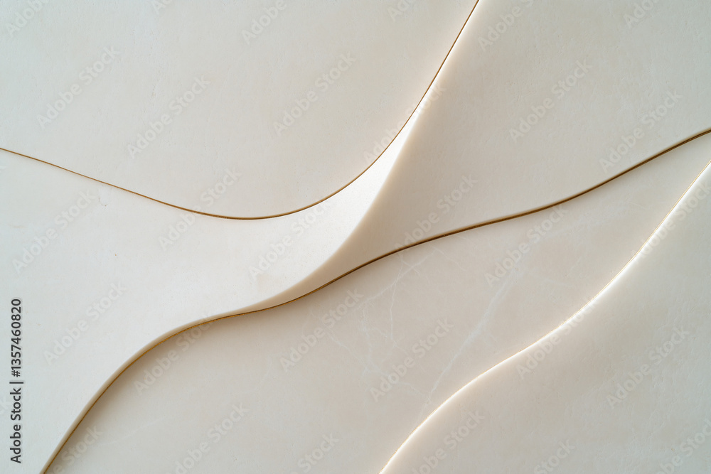 Poster elegant curves: an abstract composition of soft, flowing curves and subtle shadows, creating a sense