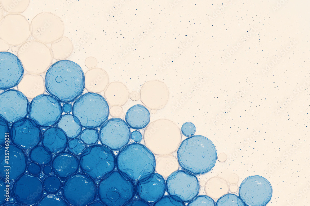 Poster abstract bubbles: an artistic image showcasing a dynamic collection of bubbles, blending shades of b