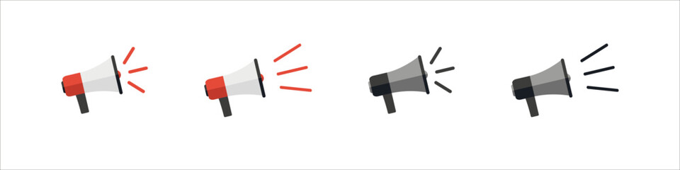 Megaphone sign. Loudspeaker icon. Bullhorn advertisement vector sign. Advertising alert horn. Megaphone speaker icon. Public announcement with loudspeaker.