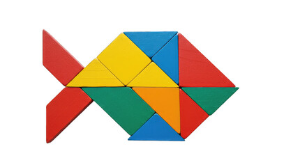 Abstract colorful fish like   shape isolated on PNG white transparent background.