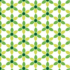 Seamless Floral Pattern in Green and Yellow Tones Background.