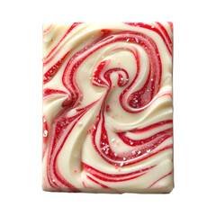 Close Up of Peppermint Bark Candy Swirl Isolated on Transparent Background