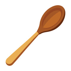 wooden spoon on white background