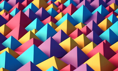 Low-Poly 3D Digital Render. Vibrant Colorful Low Poly Landscape for Backgrounds, Backdrops, Wallpaper, Design	