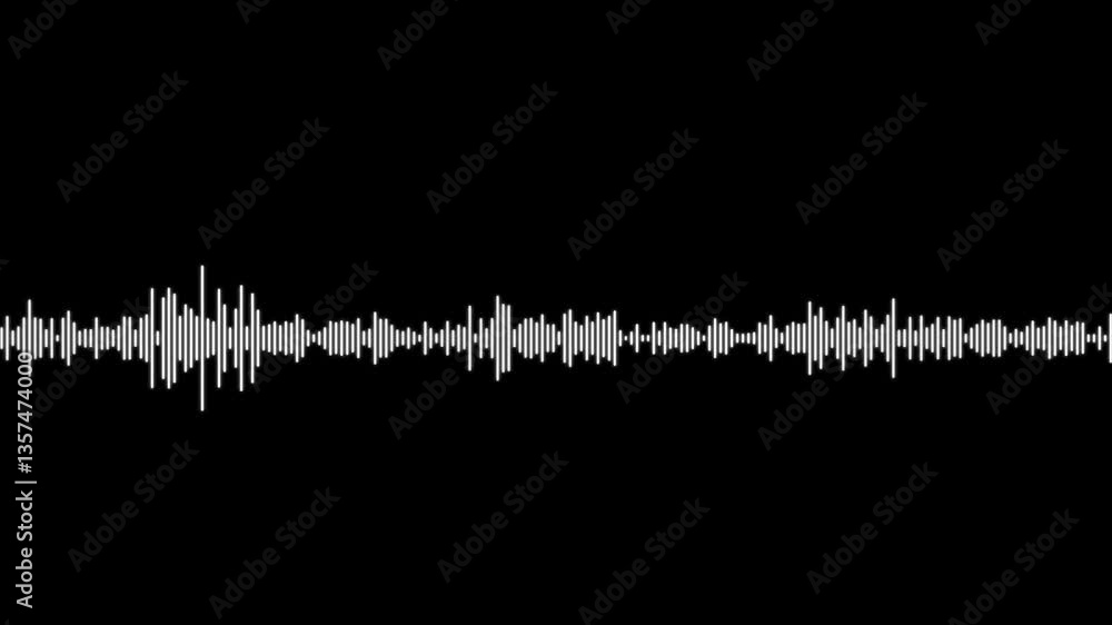 Poster abstract music sound wave or audio waveform on a black background. technology digital signal audio s
