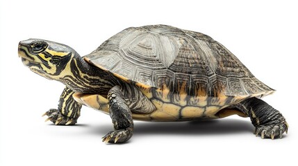 Obraz premium River Turtle Isolated on White Background