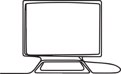 TV continuous-line art drawing black vector