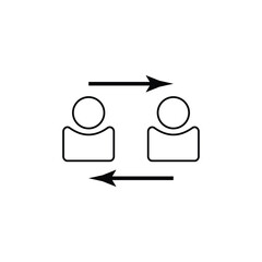 User exchange glyph icon. Exchange vector icon isolated on white background. Exchange, arrows icon. Exchange logo design. Vector illustration. Eps file 34.
