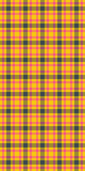 Kid textile background seamless, guy plaid check fabric. Picnic blanket texture pattern vector tartan in bright and pink colors.