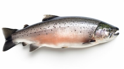 A Salmon Fish Isolated on White Background