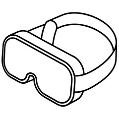 Virtual Reality Headset Line Art Drawing