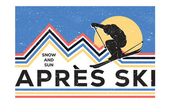 70年代 ビンテージ SKIPOLES＆SKI スキー デザイン ポスター Ski Taos 70s/80s Retro Souvenir Style Skiing