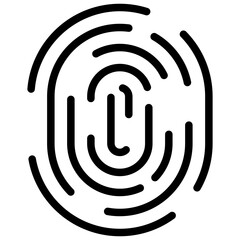 Colorful Flat Outlined Forensic Fingerprint Icon