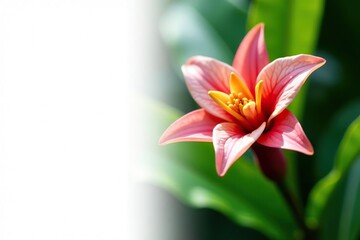 Fototapeta premium Closeup of flowering alpinia zerumbet plant in Florida zoological garden, alpinia zerumbet, tropical
