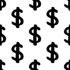Seamless pattern with dollar currency symbol for decorative print, wrapping paper, greeting cards, wallpaper and fabric