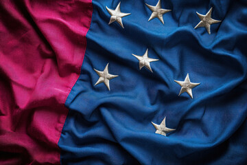 A fitting patriotic background featuring national flags and symbols.