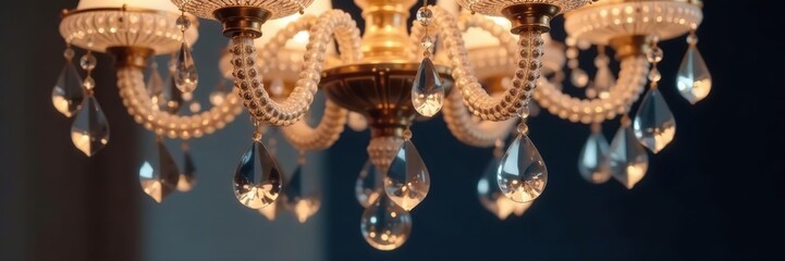 Close up of stunning crystal chandelier light against filter effect background,  light,  close up