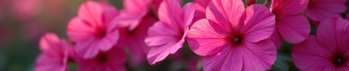 Close up of vibrant magenta flowers in full bloom,  close up,  botanical