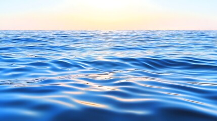 Obraz premium Tranquil Seascape with Gentle Waves Under Sunlight in Blue Ocean Horizon at Dawn