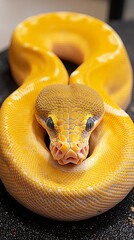 Fototapeta premium Yellow Python Closeup Portrait.