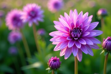 Obraz premium Close-up photo of vibrant Purple Allium flowers in full bloom, featuring delicate petals and spherical clusters, close-up, blossom