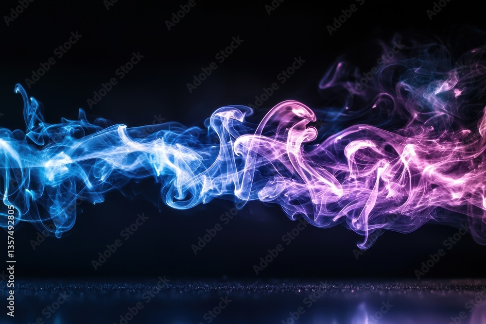 Aufkleber swirling smoke with blue and pink hues creating an abstract artistic background, perfect for adding 