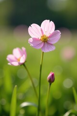 Cuckooflower with delicate pale pink flowers blooming in a field during spring, spring,  floral
