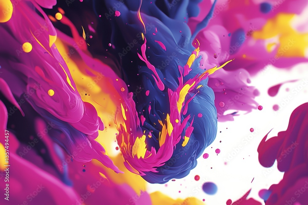 Poster abstract colorful design with flowing shapes and vibrant colors, creating a captivating and dynamic 