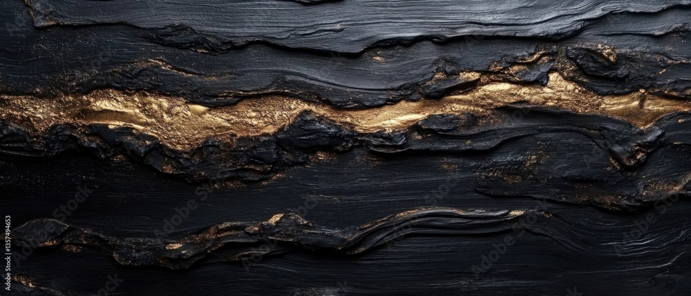 Poster dramatic black texture with golden accents creates a luxurious and elegant abstract background for d