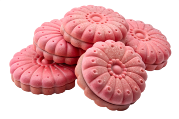 pink cookies on transparent background