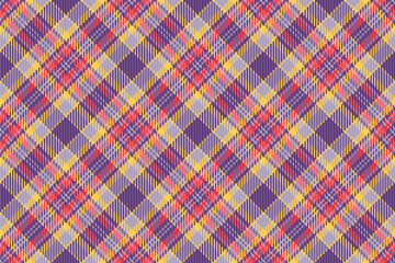 Workshop check background plaid, strip tartan texture pattern. Rich fabric textile vector seamless in violet and pastel colors.