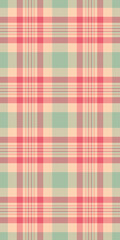 Subtle pastel plaid pattern in peach, mint, and rose.  Perfect for textile design, website backgrounds, or crafting projects.  Evokes a feeling of spring, calmness, and gentle sophistication.