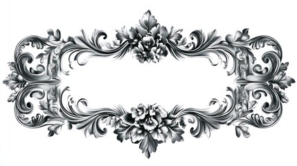 Elegant Baroque-Style Ornate Floral Frame Design