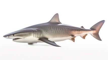 Fototapeta premium A Tiger Shark Isolated on White Background