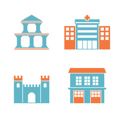 Set government buildings icons