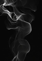 Fototapeta premium Abstract White Smoke Swirling on Black Background for Design Overlay