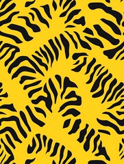 Yellow Zebra Stripes Pattern.
