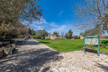 Overview of the ancient Bar'am Synagogue in Bar'am National Park in northern Israel near the Lebanese border.
