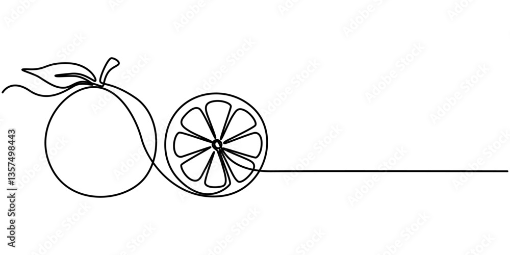 Poster fresh orange continuous line editable stroke line, orange vector line icon - simple thin line icon, 