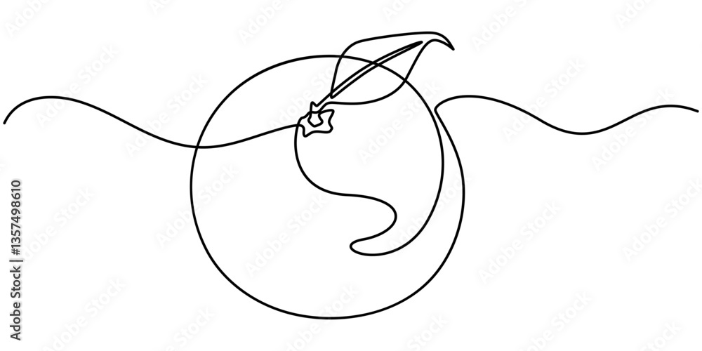 Poster fresh orange continuous line editable stroke line, orange vector line icon - simple thin line icon, 