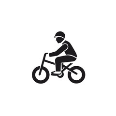 Child riding bicycle silhouette  