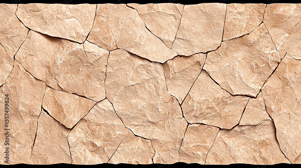 Poster cracked beige stone texture with natural patterns and detailed surface for design or background use