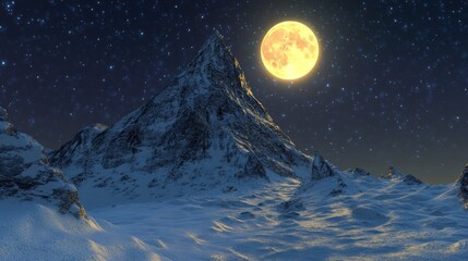 Moonlight Peak Where Scene Magical Moonlight Falls