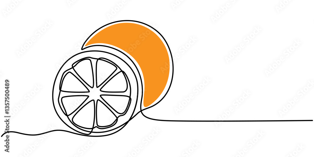 Poster fresh orange continuous line editable stroke line, orange vector line icon - simple thin line icon, 